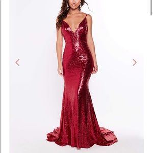 Red Sequins Dress